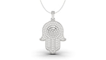 Load image into Gallery viewer, Hamsa Amulet Pendant Covered in White Diamonds | Hamsa I
