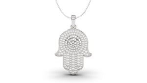 Hamsa Amulet Pendant Covered in White Diamonds | Hamsa I