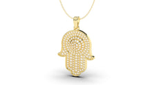 Load image into Gallery viewer, Hamsa Amulet Pendant Covered in White Diamonds | Hamsa I
