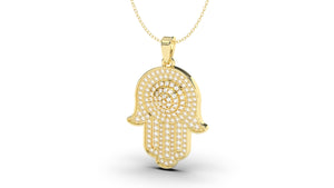 Hamsa Amulet Pendant Covered in White Diamonds | Hamsa I