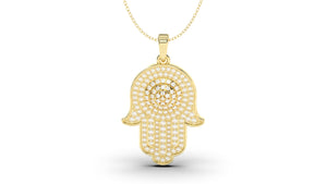 Hamsa Amulet Pendant Covered in White Diamonds | Hamsa I