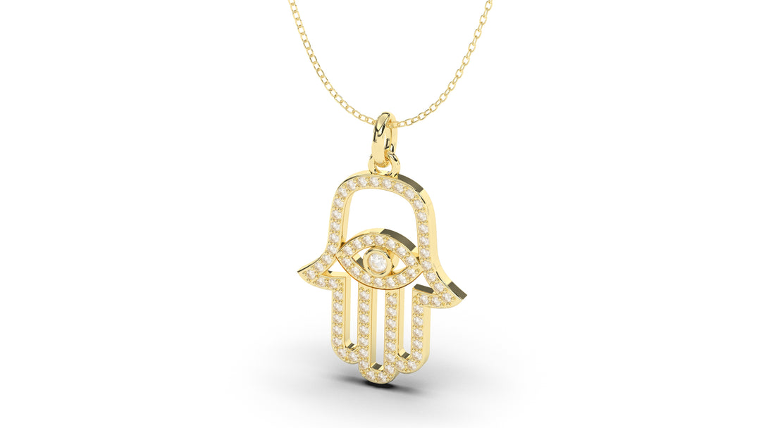 Diamond Hand Amulet Pendant | Hamsa V