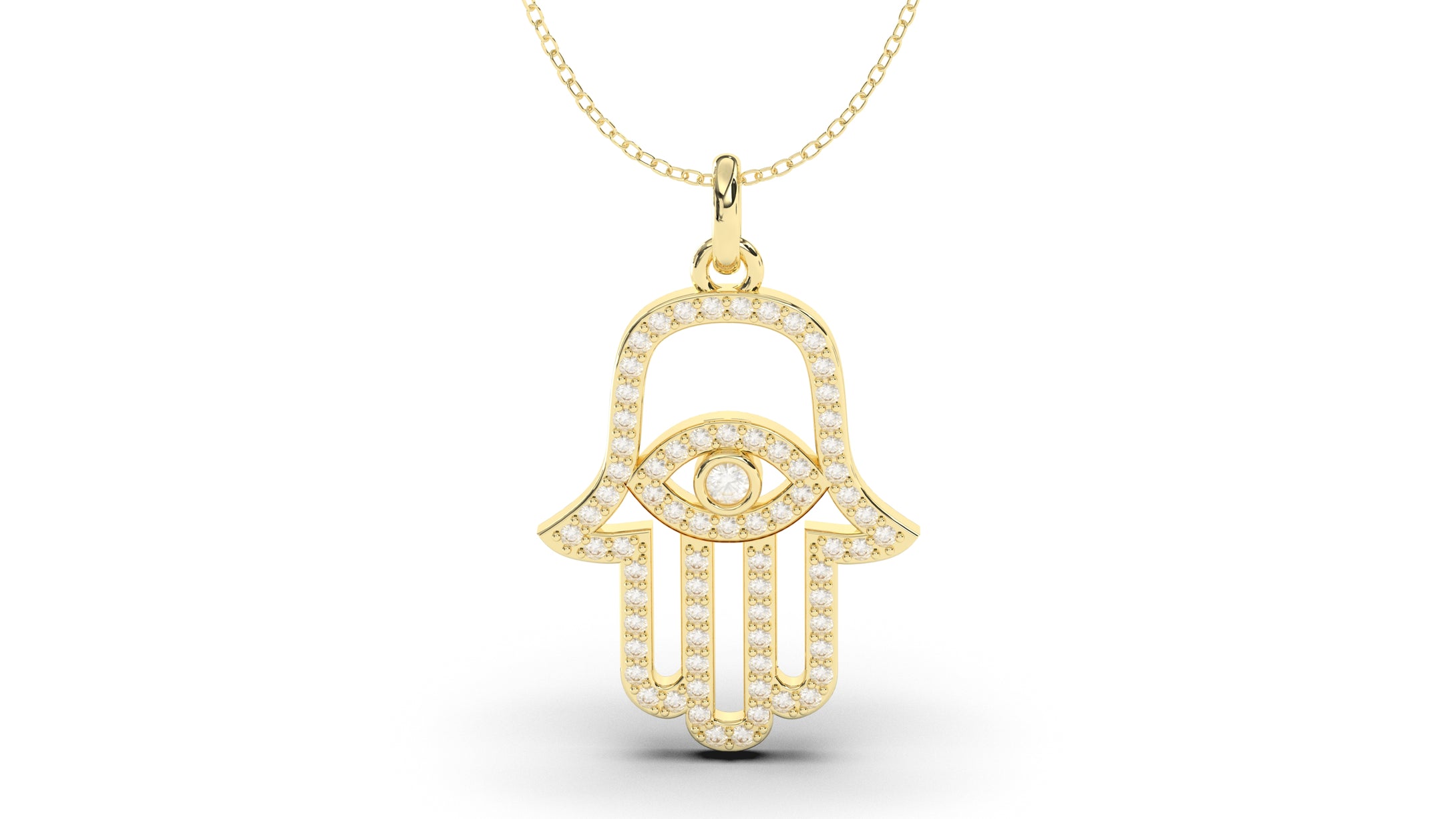 Diamond Hand Amulet Pendant | Hamsa V