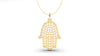 Hand Pendant Amulet with White Diamonds | Hamsa VI