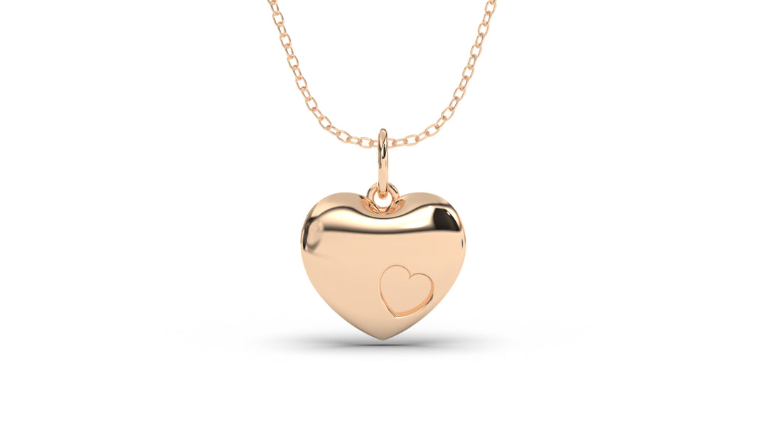 Hear Shape Pendant with Heart Engraving | Purity Nature II