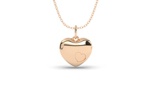 Hear Shape Pendant with Heart Engraving | Purity Nature II