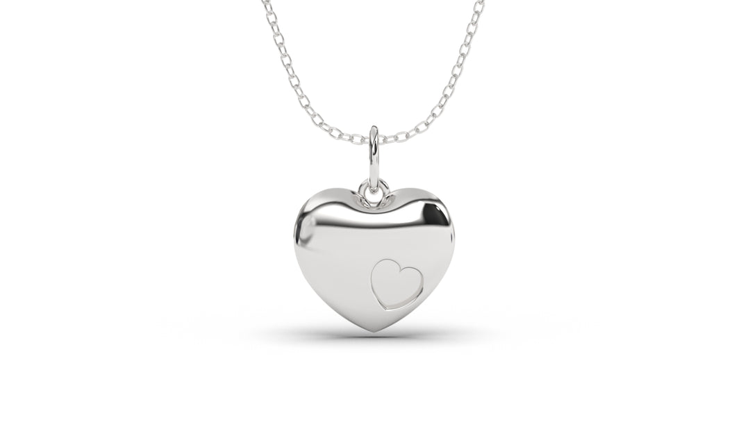 Hear Shape Pendant with Heart Engraving | Purity Nature II