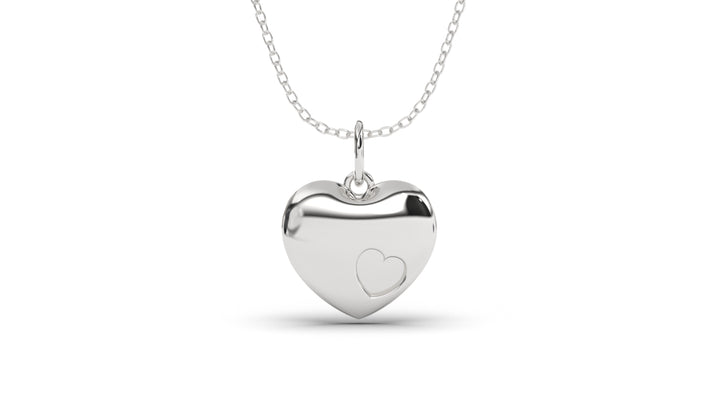 Hear Shape Pendant with Heart Engraving | Purity Nature II