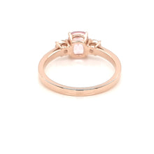Load image into Gallery viewer, Trilogy 18K Pink Gold Ring with Lab Grown Diamonds and Pastel Pink Spinel
