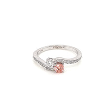 Load image into Gallery viewer, 18K White Toi Moi Ring with Lab Grown White and Lab Grown Pink Diamonds
