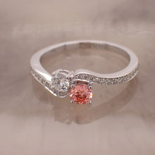 Load image into Gallery viewer, 18K White Toi Moi Ring with Lab Grown White and Lab Grown Pink Diamonds
