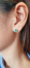 Load image into Gallery viewer, Emeralds and White Diamonds Earrings set in 18K Rose Gold

