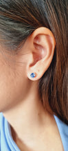 Load image into Gallery viewer, Platinum Studs with Screw Back Lock and Blue Sapphires 1.70 TCW
