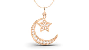 Crescent and Star Diamond Pendant | Islam I