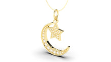 Load image into Gallery viewer, Crescent and Star Diamond Pendant | Islam I

