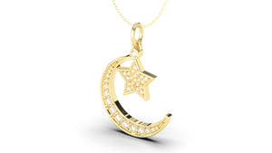 Crescent and Star Diamond Pendant | Islam I