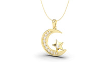 Load image into Gallery viewer, Star and Crescent Pendant with Diamonds | Islam II
