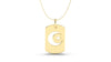 Dog-Tag Style Pendant with Crescent and a Star | Islam III