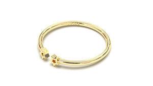 Stackable Ring with Open Design and Two Gold Stars Facing Each Other | Mix & Match Solo I