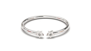 Stackable Ring with Open Design and Two Gold Stars Facing Each Other | Mix & Match Solo I