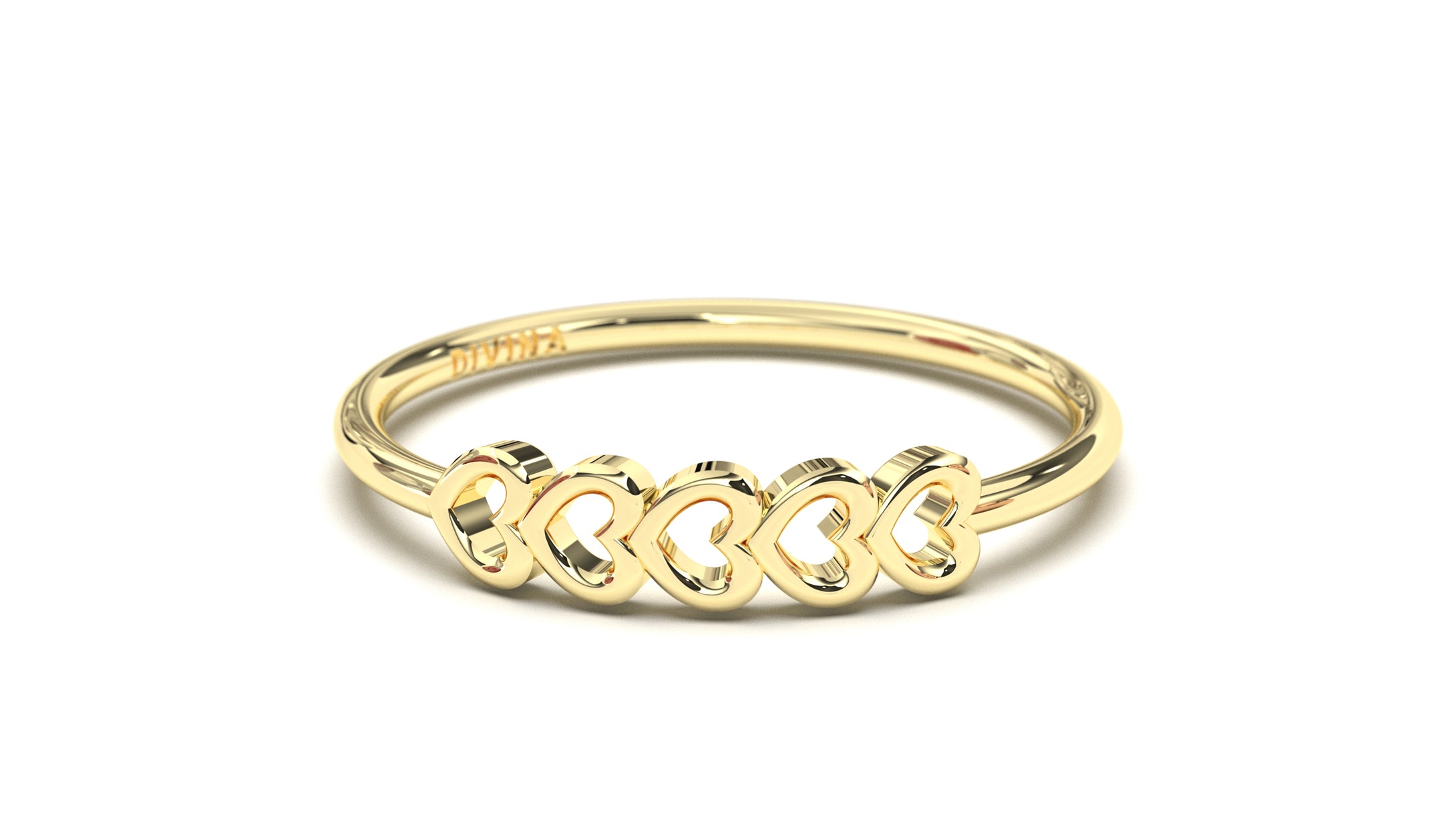 Stackable Ring with Hollow Heart Design | Mix & Match Solo XI