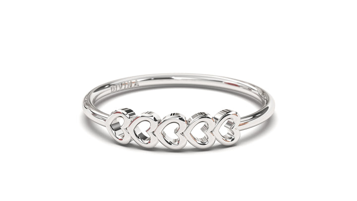 Stackable Ring with Hollow Heart Design | Mix & Match Solo XI
