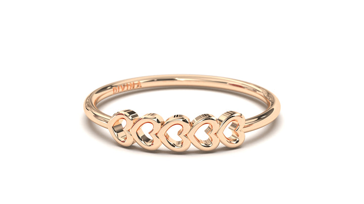 Stackable Ring with Hollow Heart Design | Mix & Match Solo XI