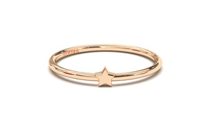 Stackable Ring with a Center Solid Star | Mix & Match Solo II