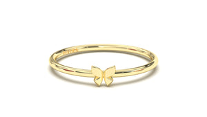 Stackable Ring with Center Piece Butterfly  | Mix & Match Solo III