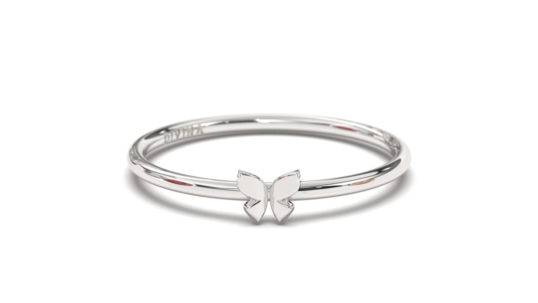 Stackable Ring with Center Piece Butterfly  | Mix & Match Solo III