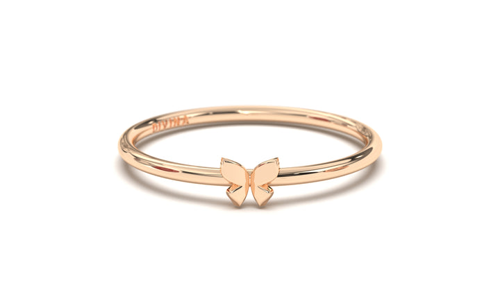 Stackable Ring with Center Piece Butterfly  | Mix & Match Solo III