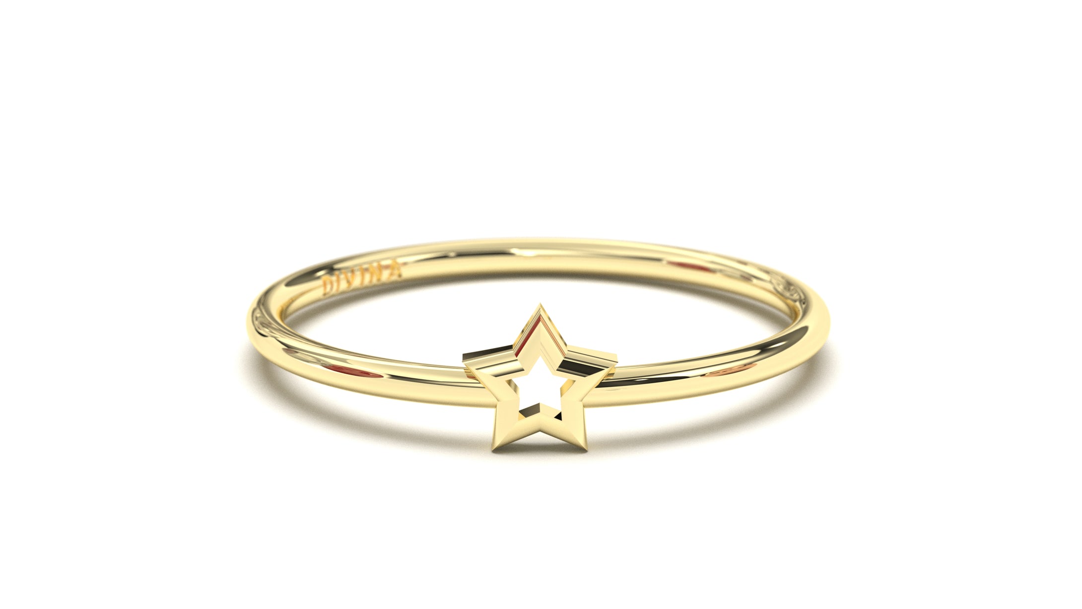 Stackable Ring with Hollow Star in the Middle | Mix & Match Solo IV