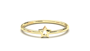 Stackable Ring with Hollow Star in the Middle | Mix & Match Solo IV