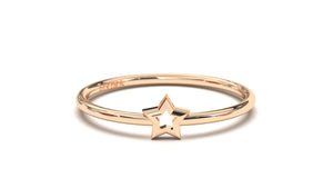 Stackable Ring with Hollow Star in the Middle | Mix & Match Solo IV